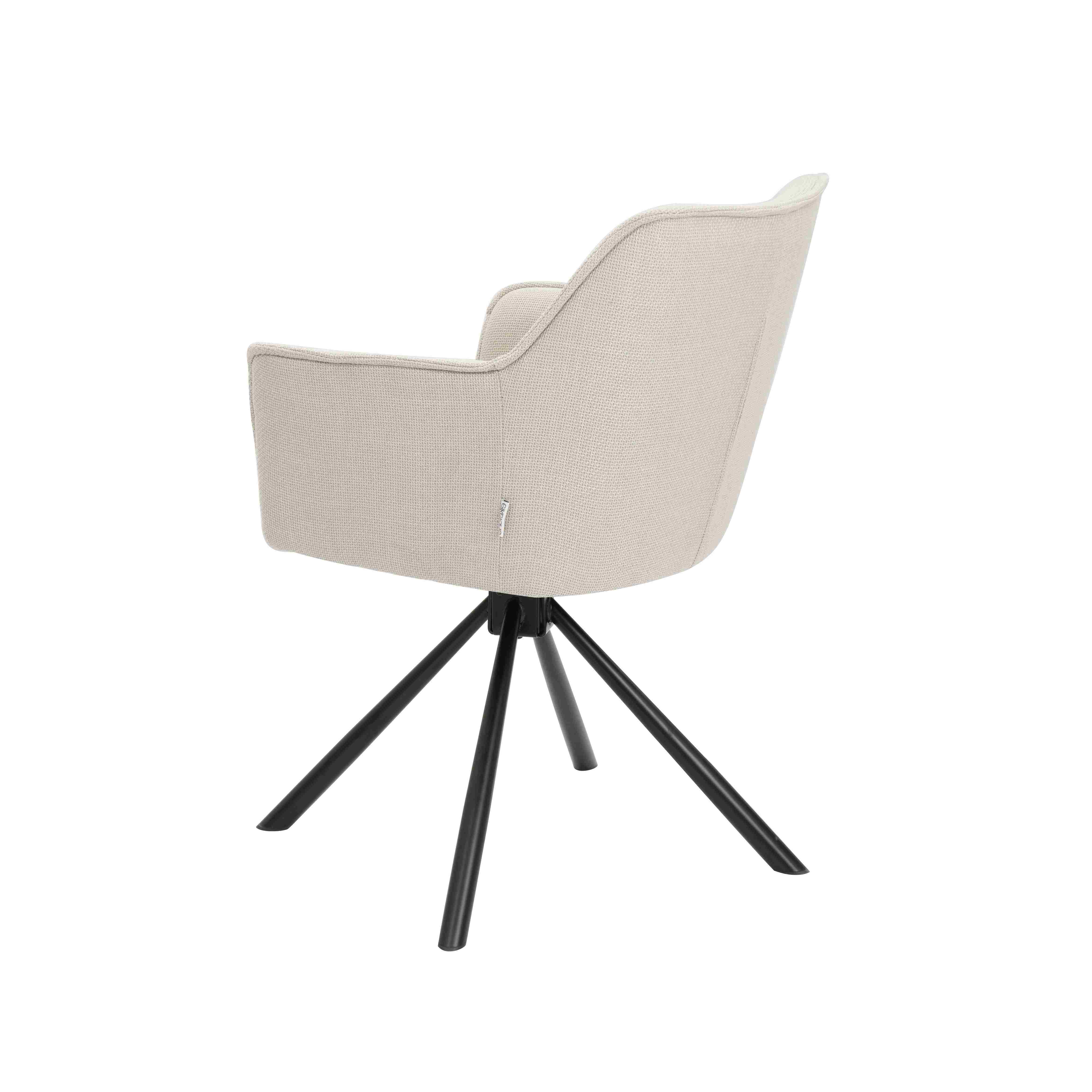 White color Swivel chair with KD black legs Arrow
