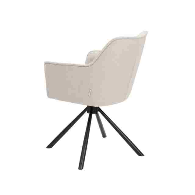 White color Swivel chair with KD black legs Arrow