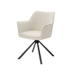 White color Swivel chair with KD black legs Arrow