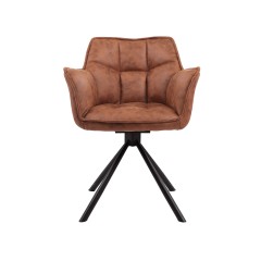 Brown color Swivel chair with KD black legs Arrow