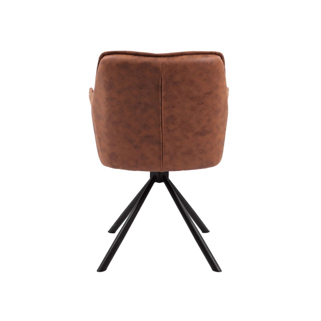 Brown color Swivel chair with KD black legs Arrow