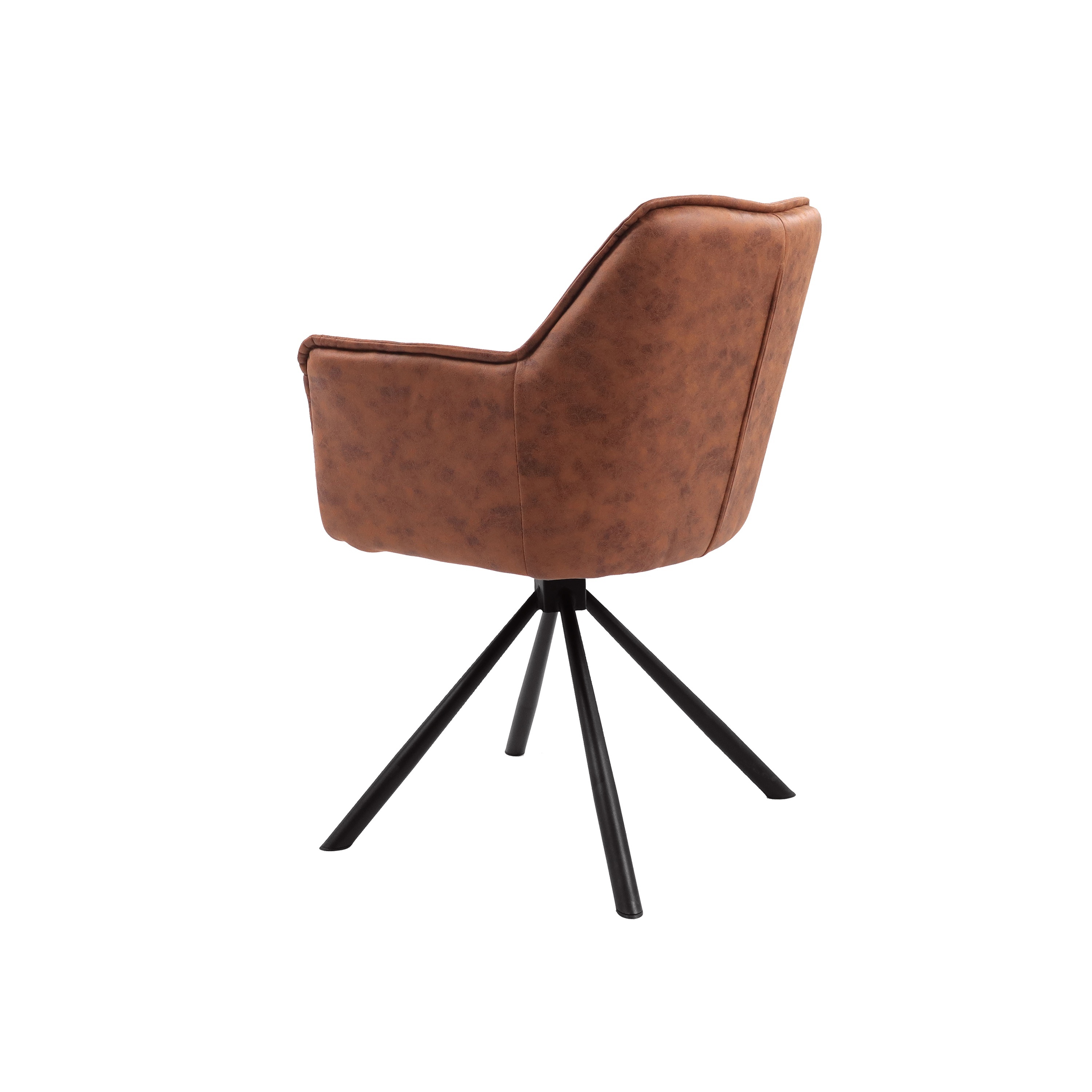 Brown color Swivel chair with KD black legs Arrow