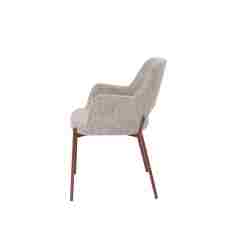Beige dining chair with walnut transfer legs hole on the back Roda