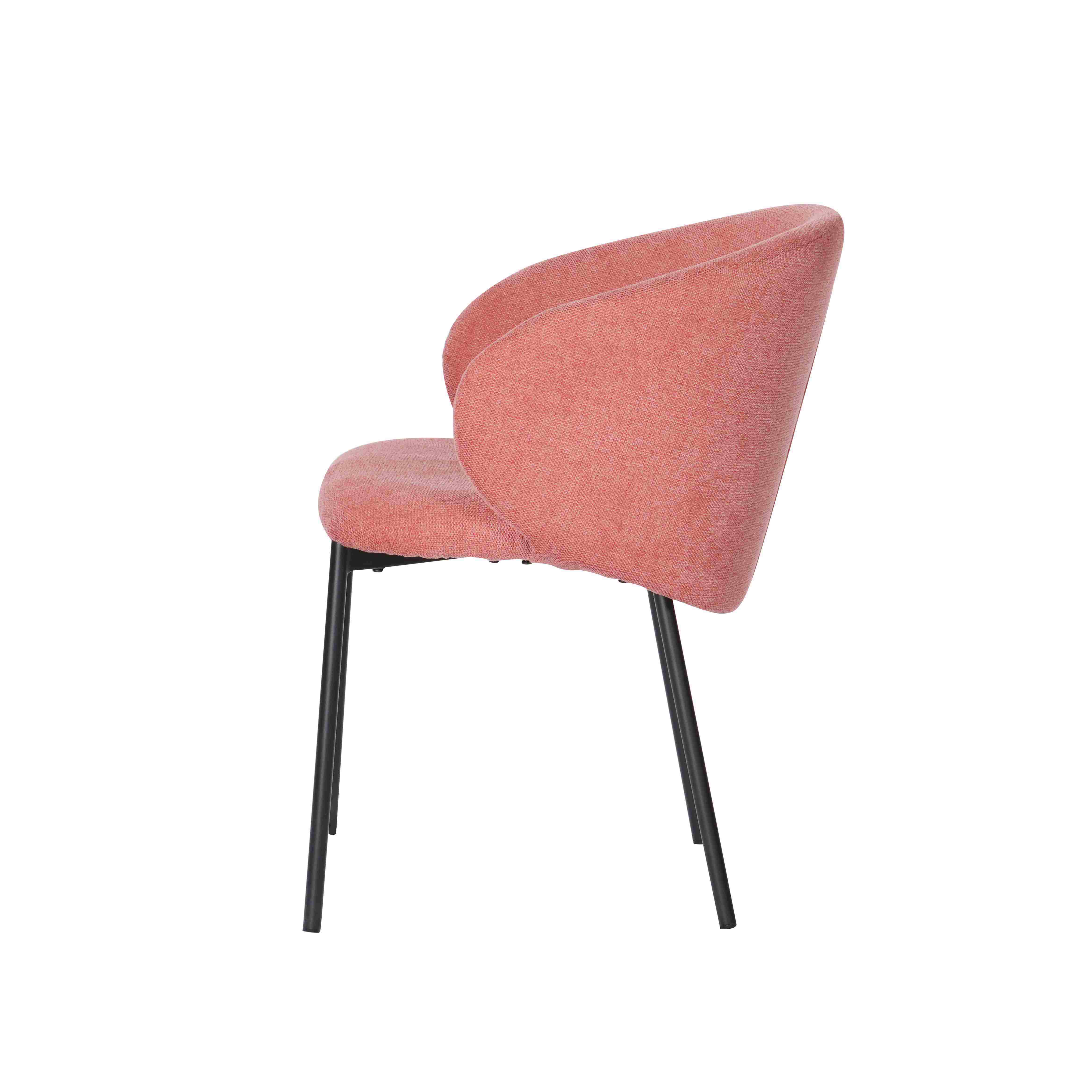 Pink dining chair with black sandy legs Harbo