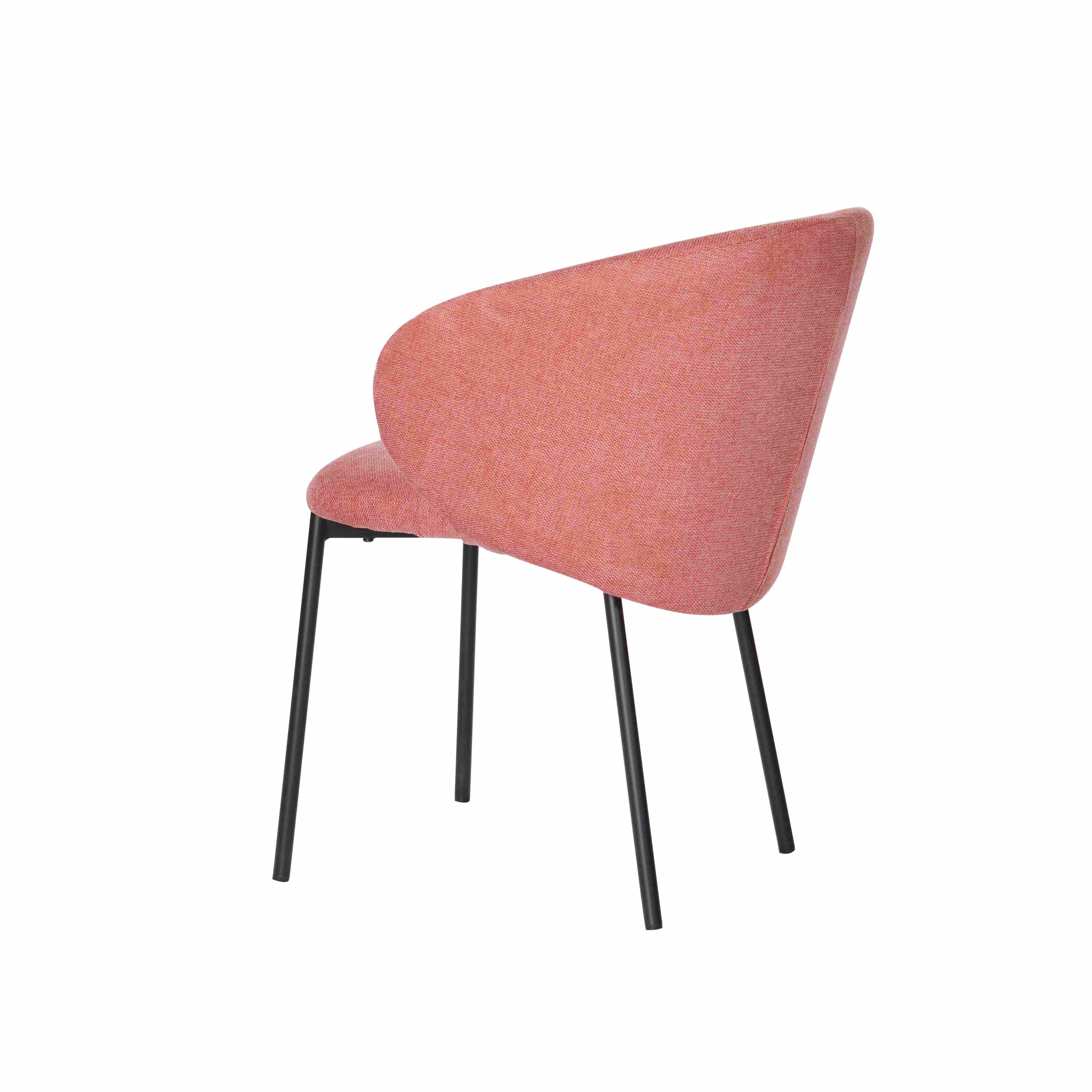 Pink dining chair with black sandy legs Harbo
