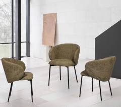 Pink dining chair with black sandy legs Harbo