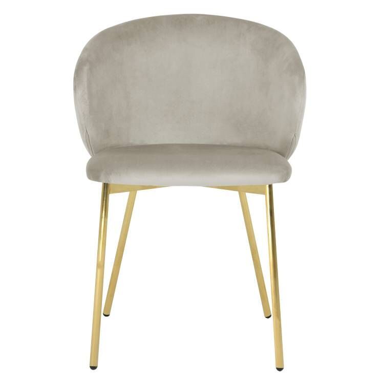 Gray dining chair with golden painted legs Harbo