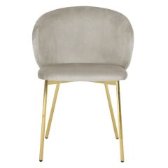 Gray dining chair with golden painted legs Harbo