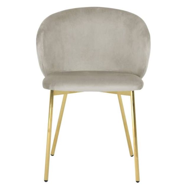 Gray dining chair with golden painted legs Harbo
