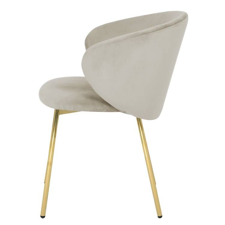 Gray dining chair with golden painted legs Harbo