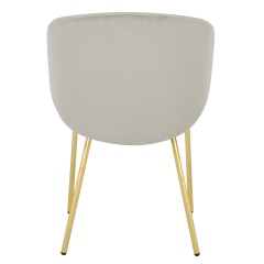 Gray dining chair with golden painted legs Harbo