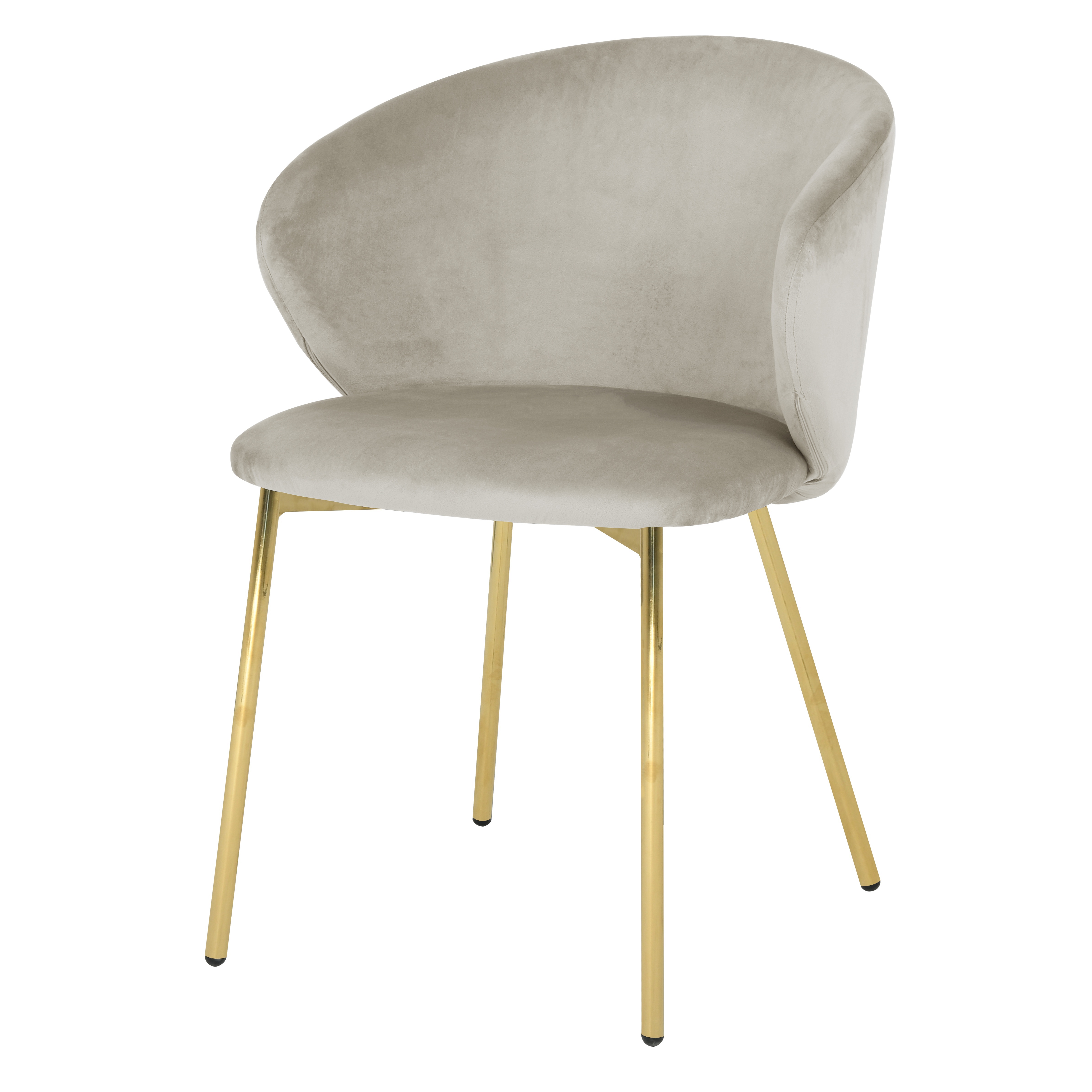 Gray dining chair with golden painted legs Harbo