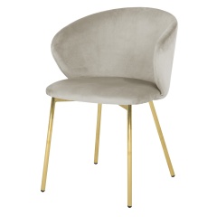 Gray dining chair with golden painted legs Harbo