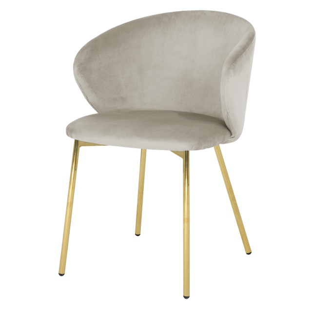 Gray dining chair with golden painted legs Harbo