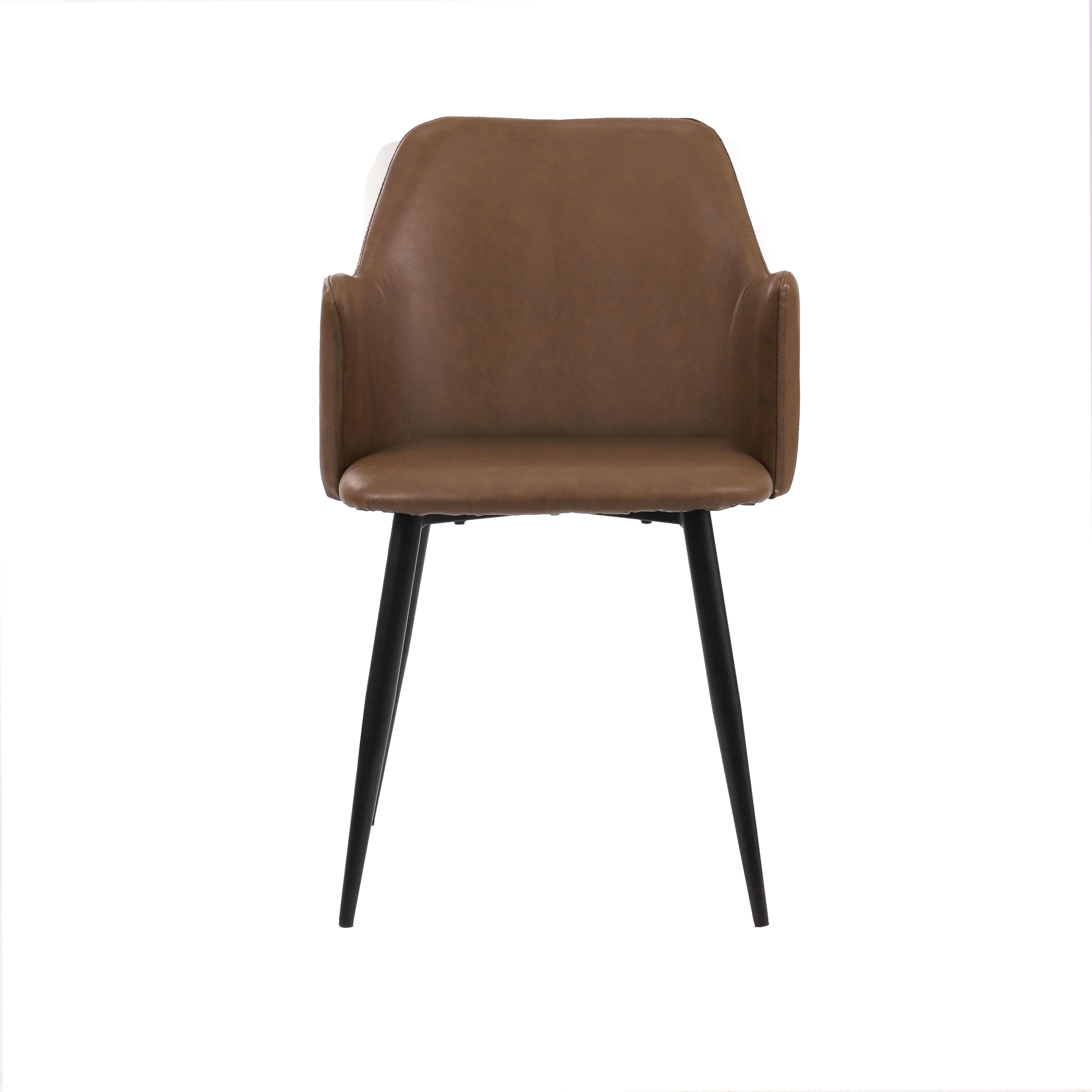 Brown artificial leather armchair Lance