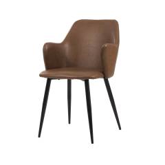 Brown artificial leather armchair Lance