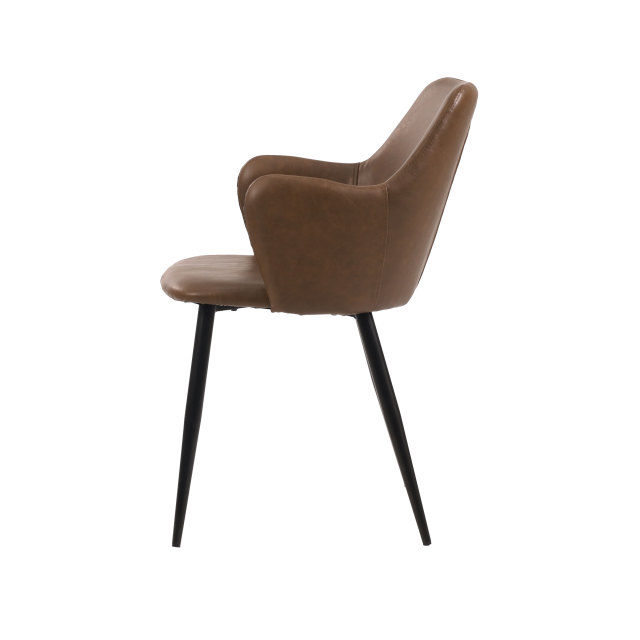 Brown artificial leather armchair Lance