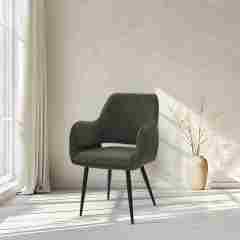 Contemporary Green Fabric Dining Chair with New Popular Leg Design