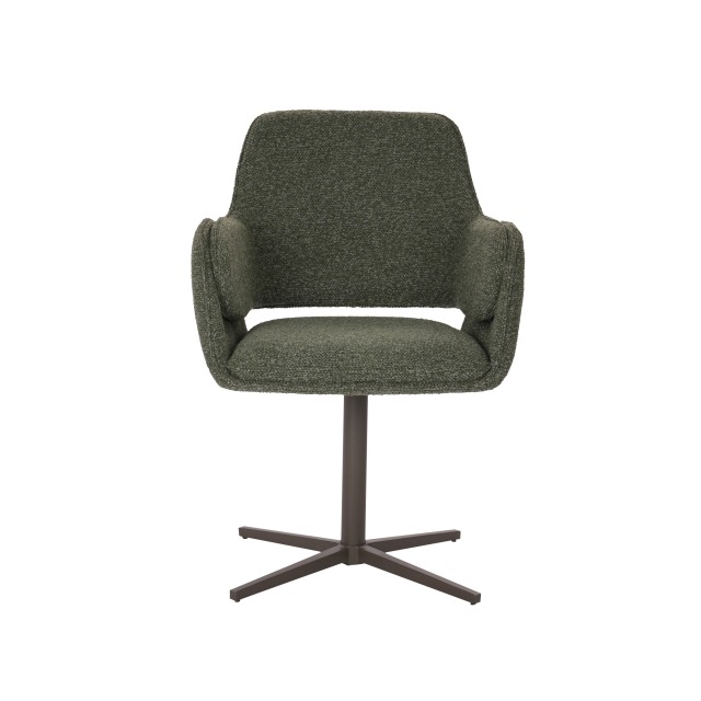 Contemporary Green Fabric Dining Chair with New Popular Leg Design