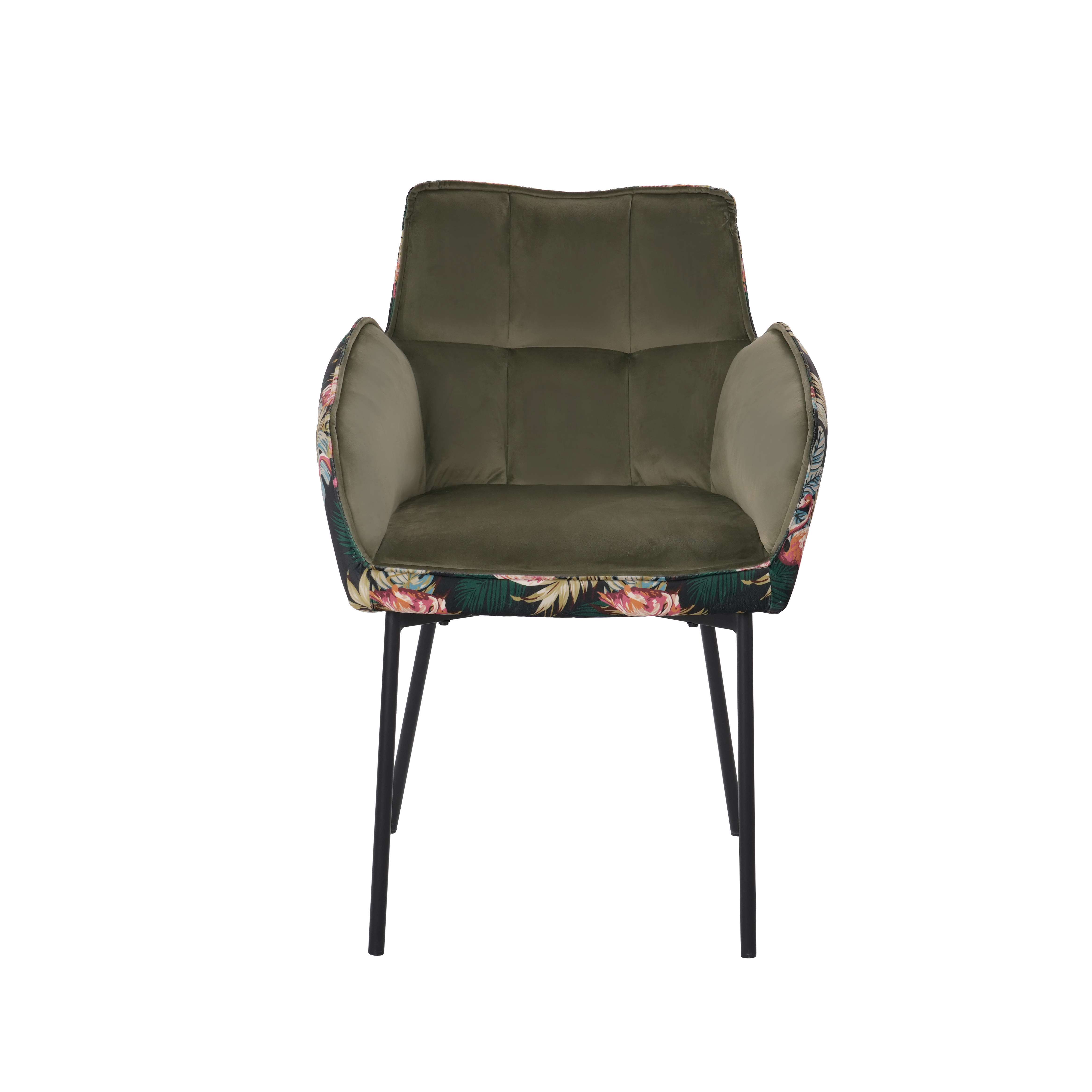 Home Furniture Large Armchair with Unique Design and Floral Fabric