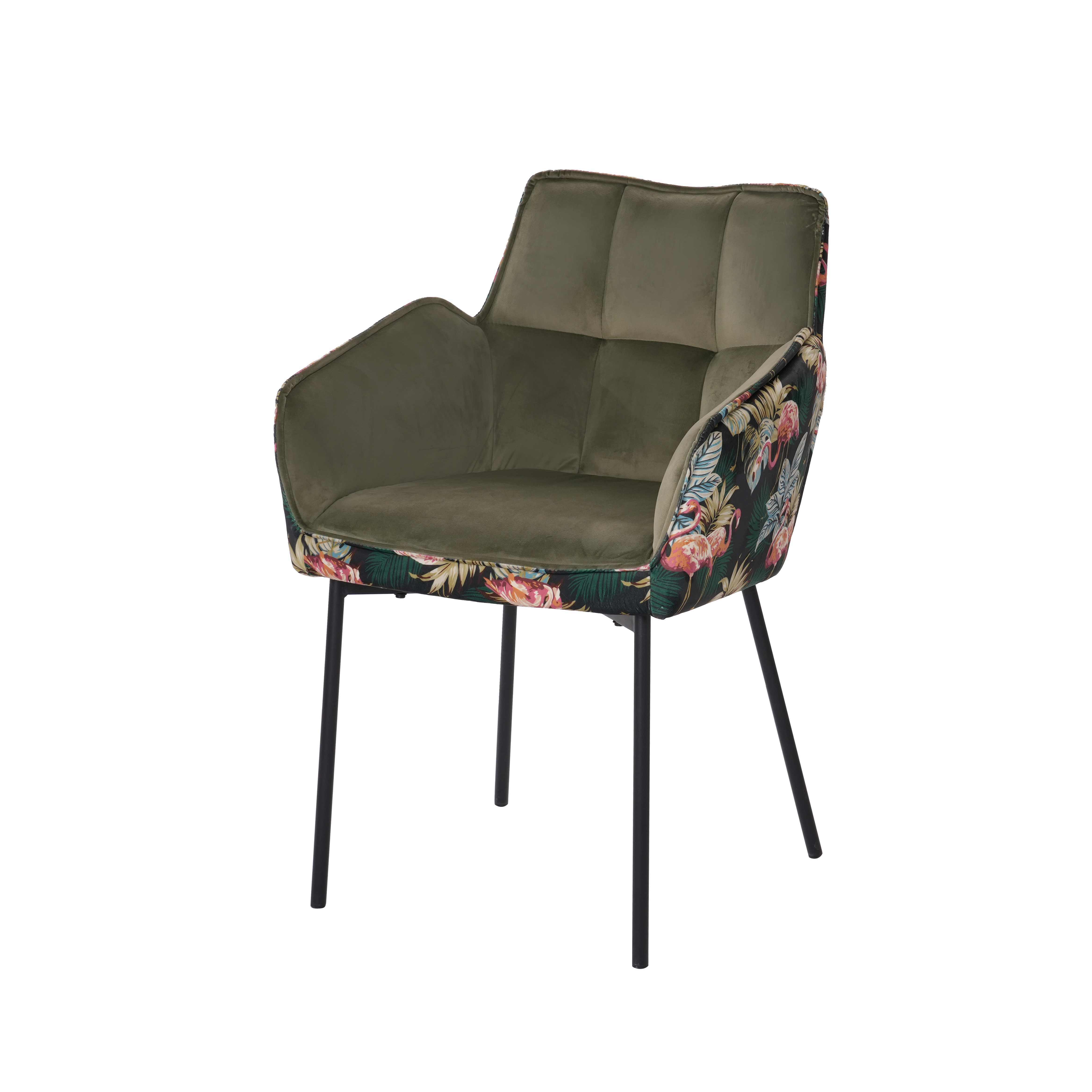 Home Furniture Large Armchair with Unique Design and Floral Fabric
