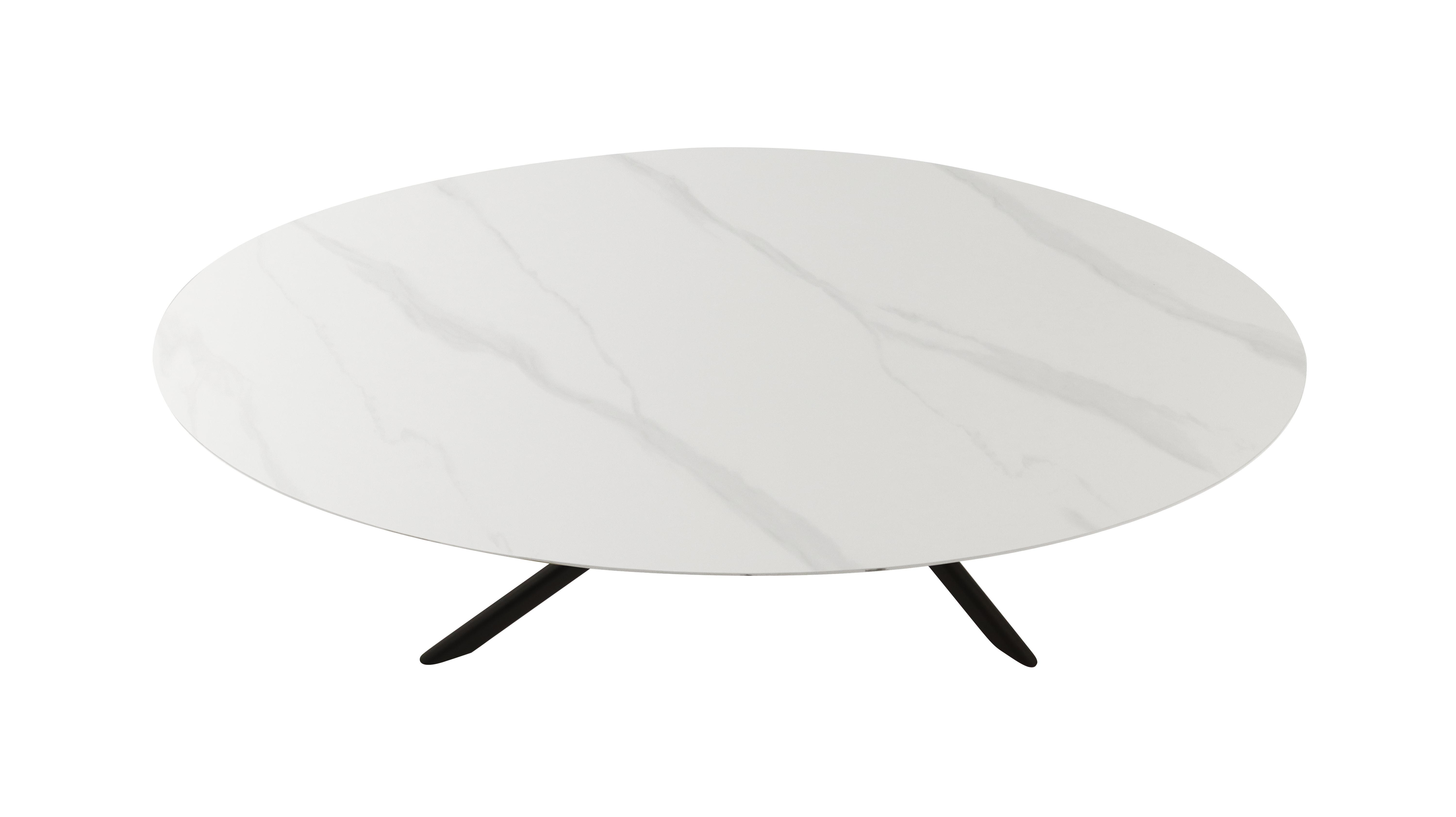 Oval White Elegant Ceramic Dining Table SASHA