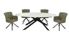 Oval White Elegant Ceramic Dining Table SASHA