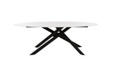 Oval White Elegant Ceramic Dining Table SASHA