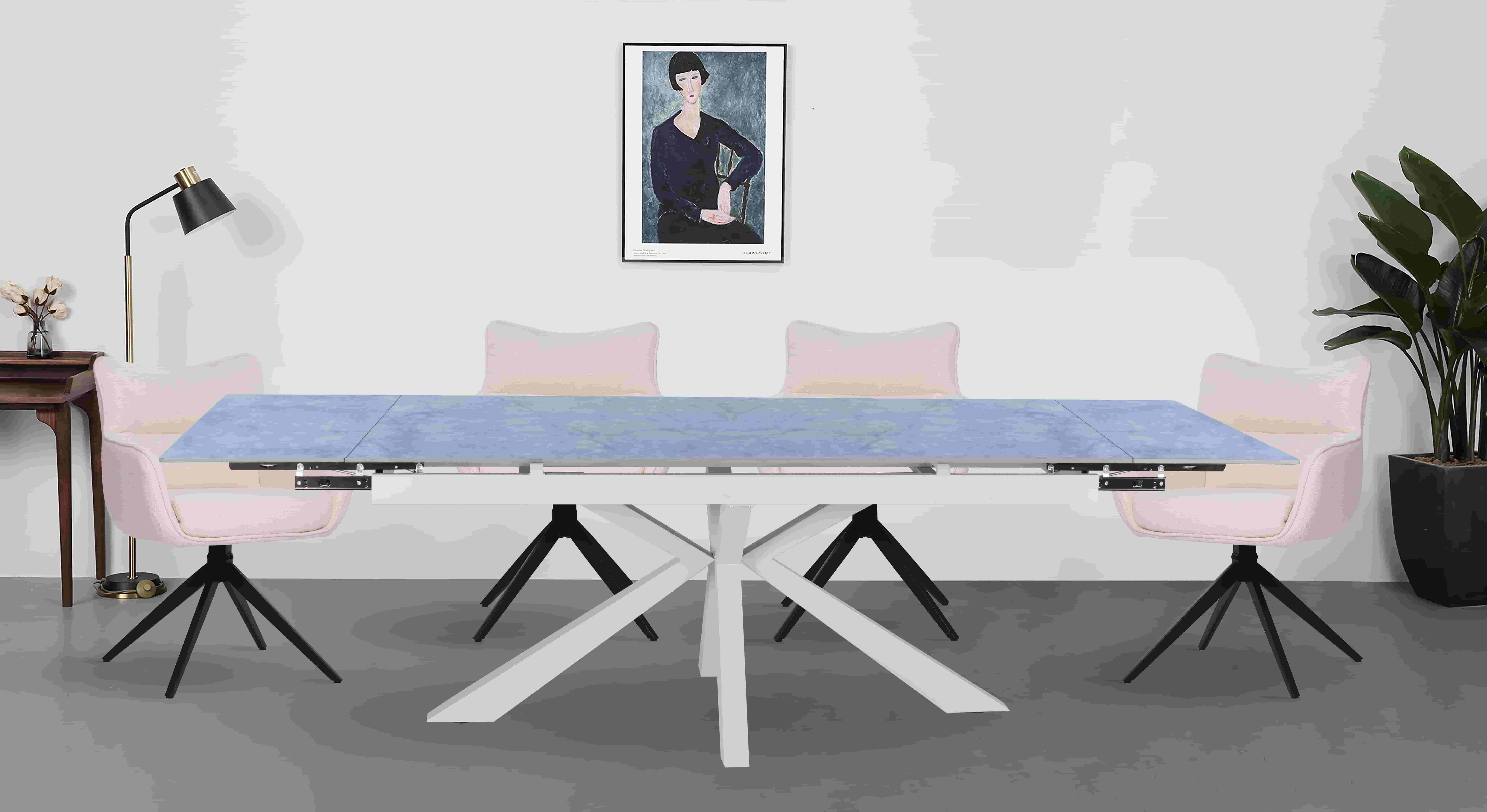 Taupe Ceramic Color Rectangle Dining Table