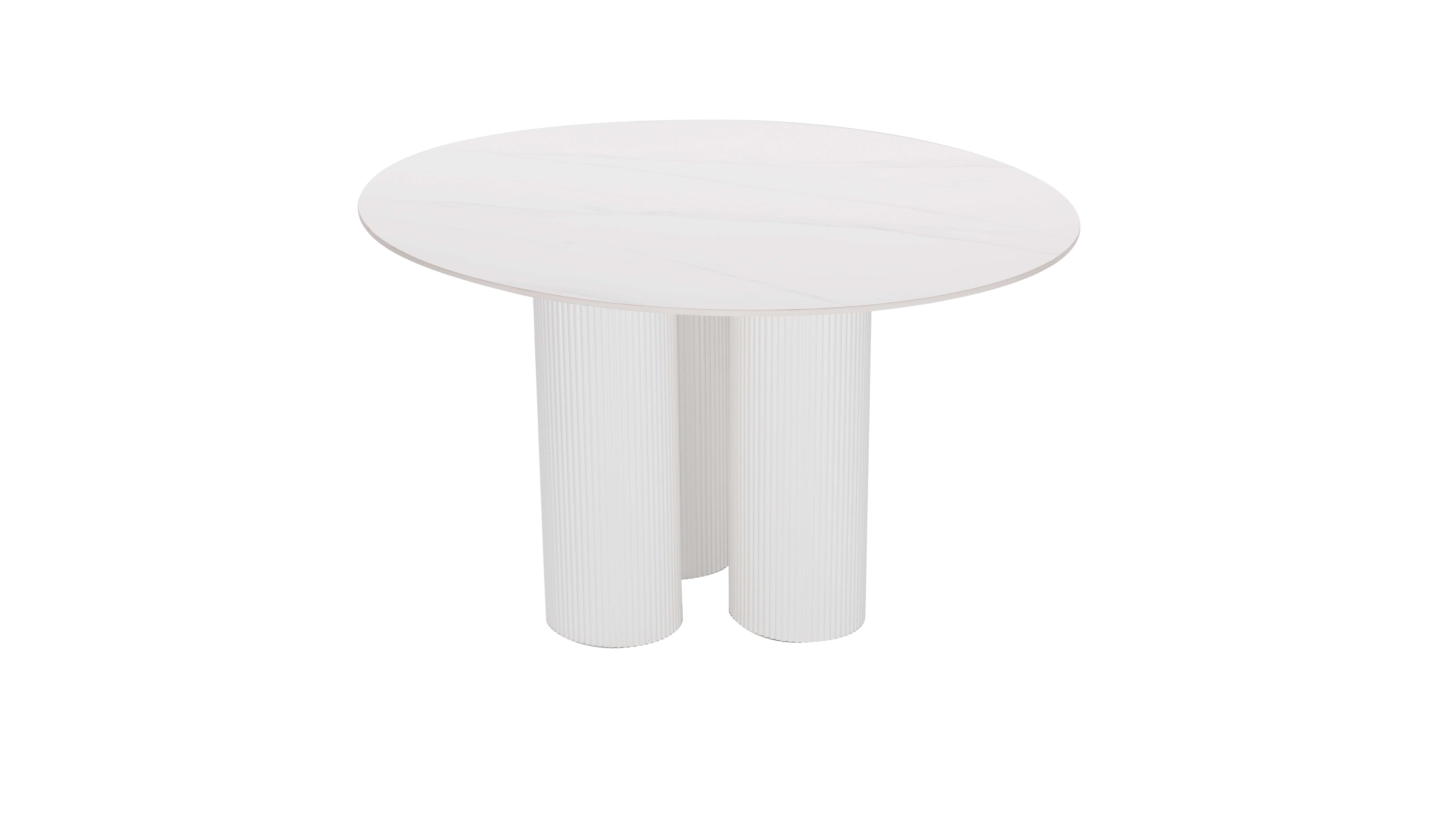 Round White Ceramic Dining Table