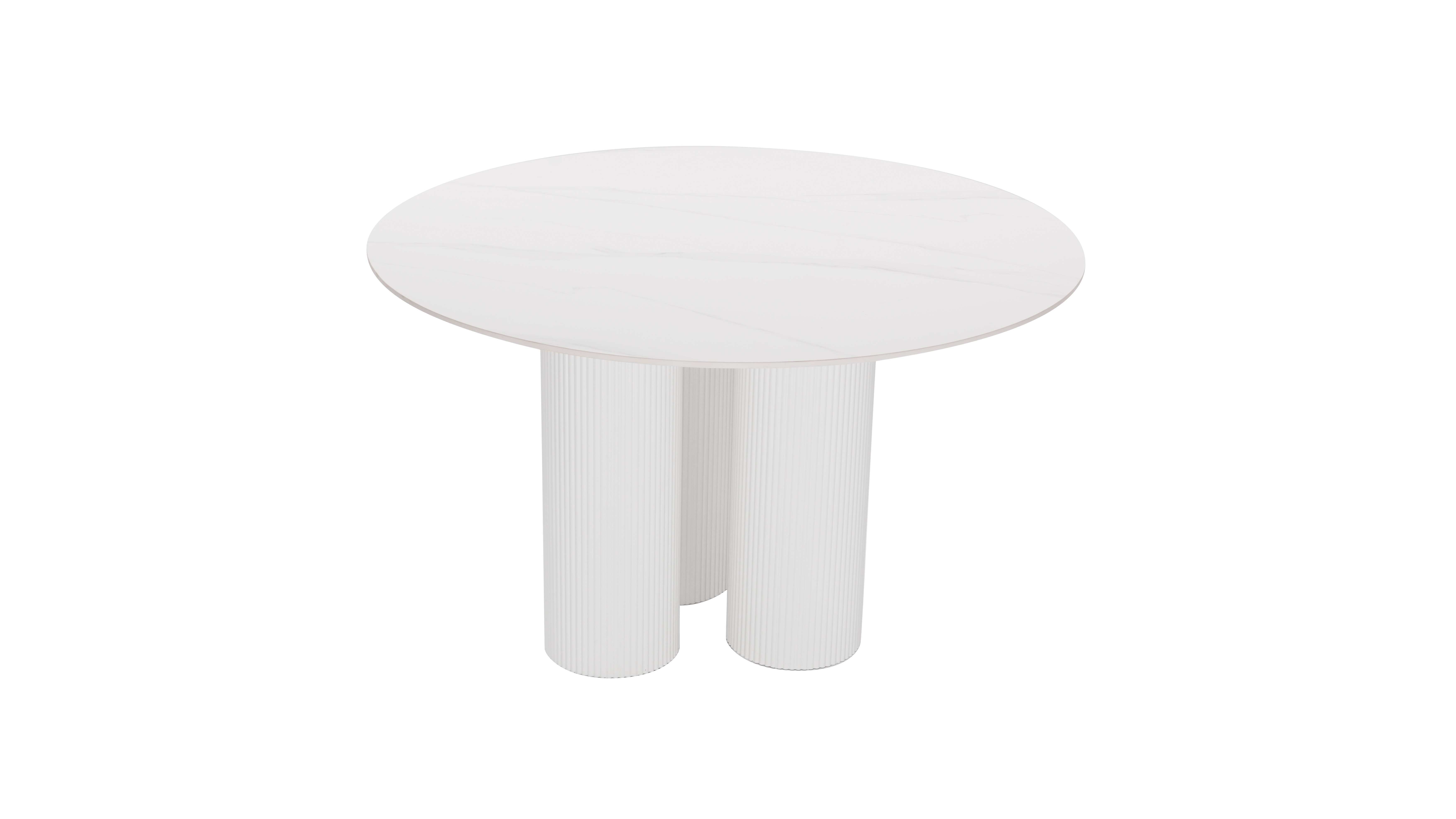 Round White Ceramic Dining Table