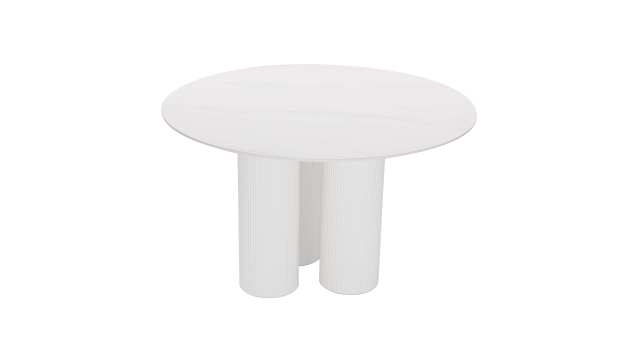 Round White Ceramic Dining Table