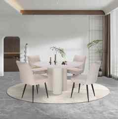 Round White Ceramic Dining Table