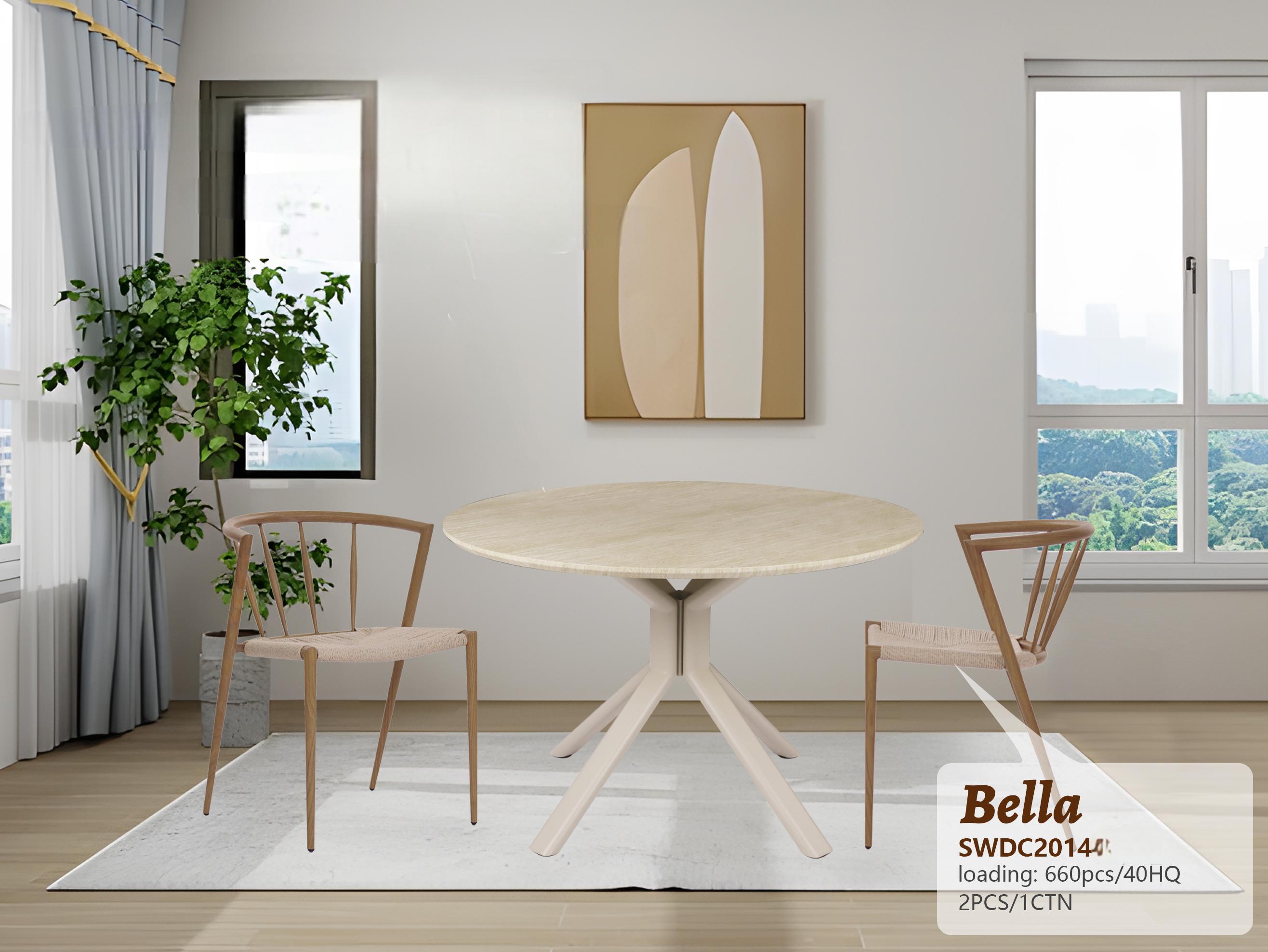 Round MDF and Paper Veneet Dining Table