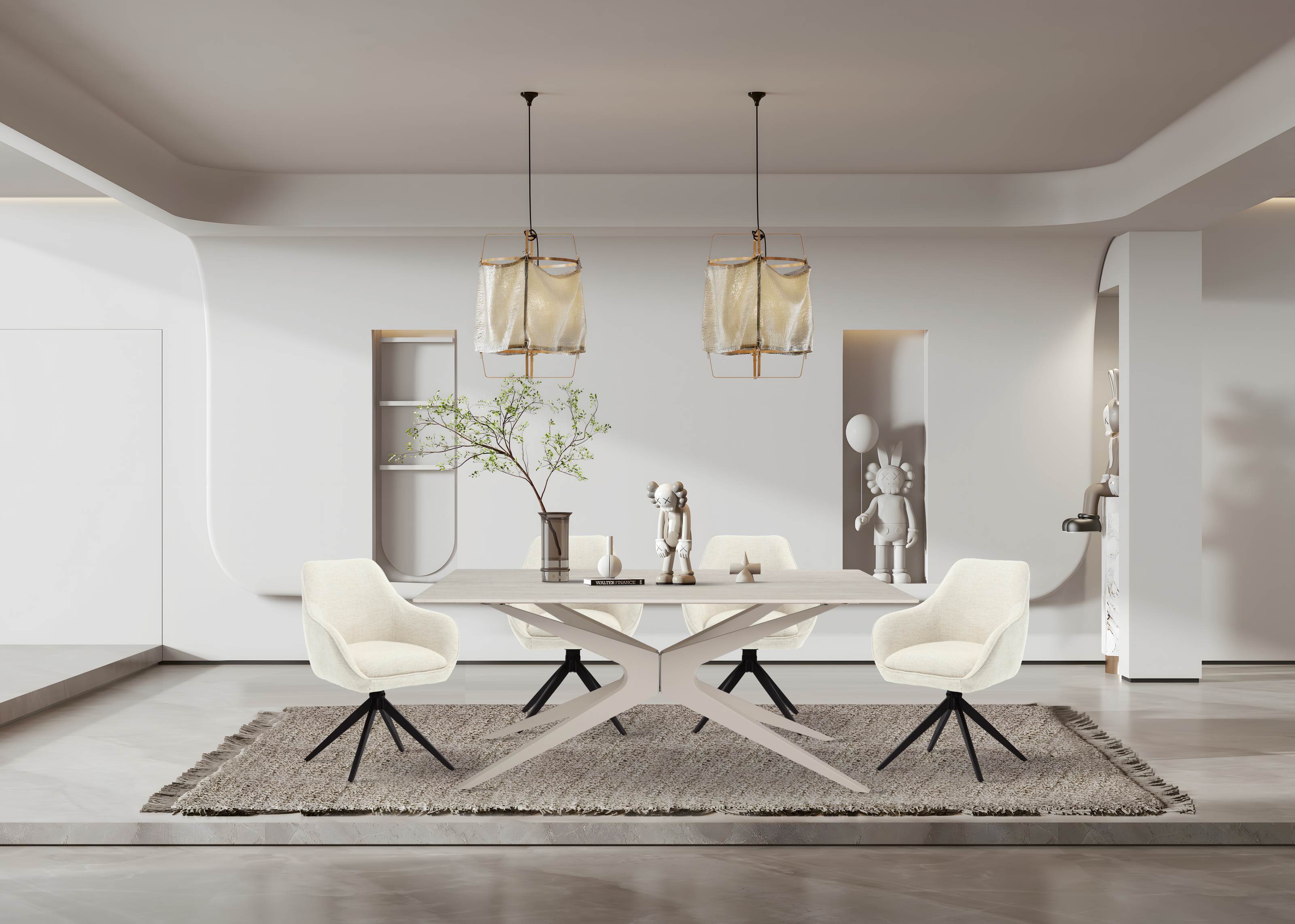 New Taupe Color Ceramic Dining Table
