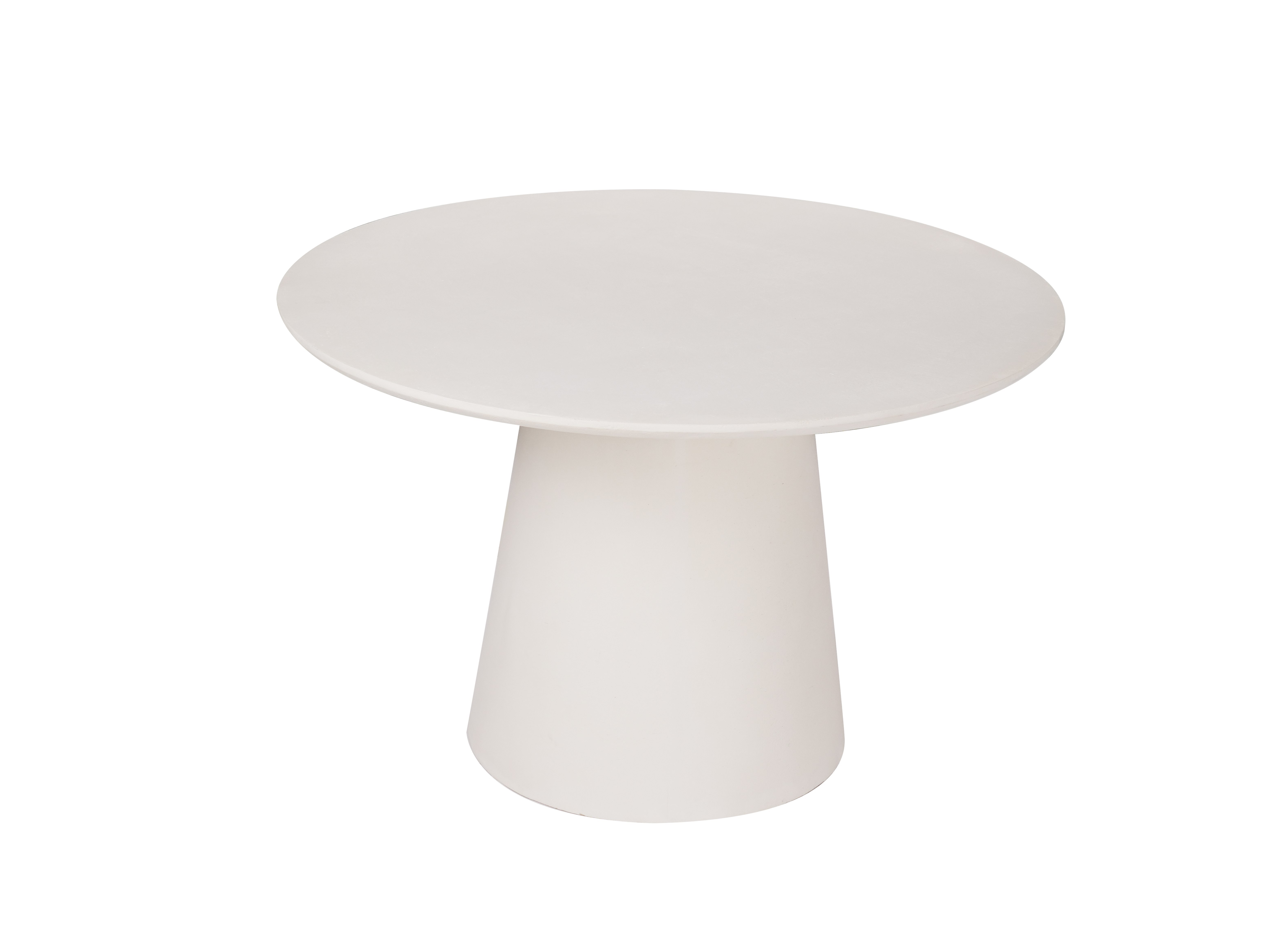 Round dining table All covered with white Travertine Microcement