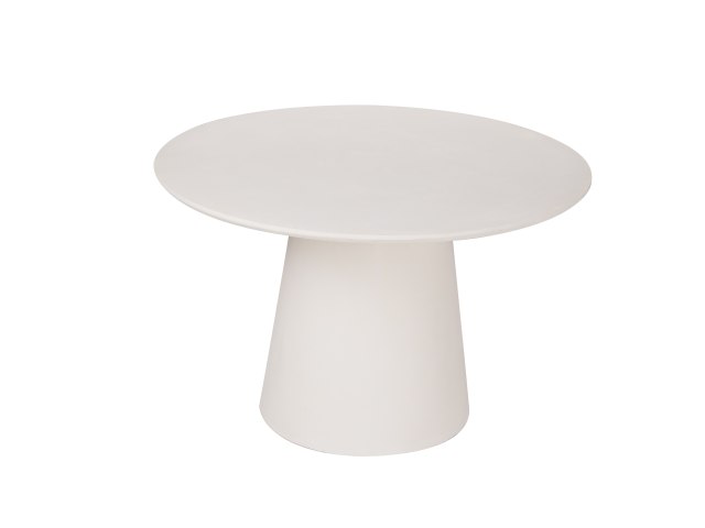 Round dining table All covered with white Travertine Microcement