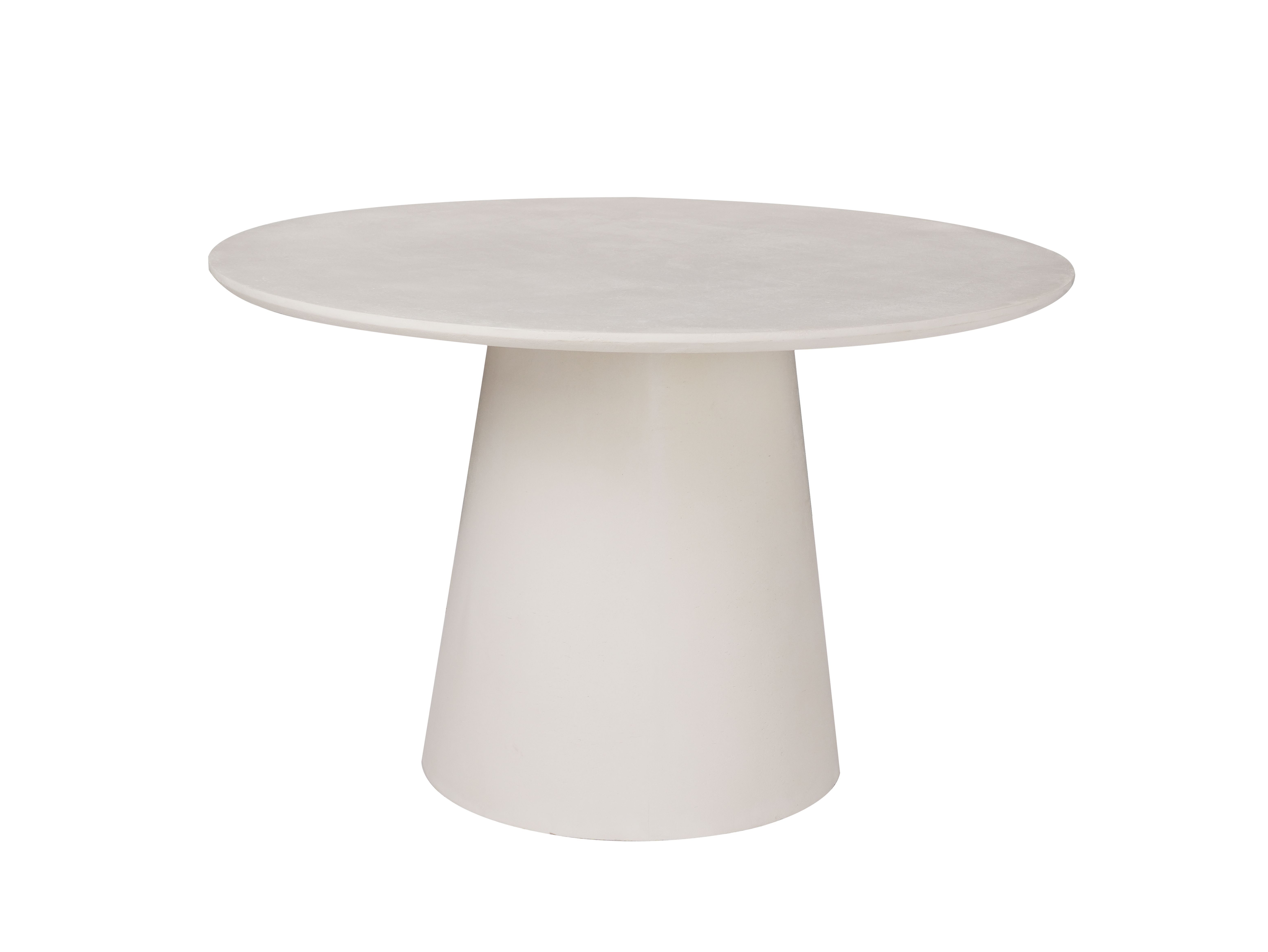 Round dining table All covered with white Travertine Microcement