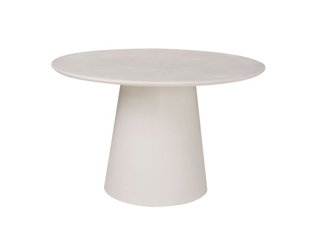 Round dining table All covered with white Travertine Microcement