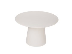 Round dining table All covered with white Travertine Microcement