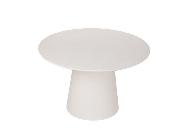 Round dining table All covered with white Travertine Microcement
