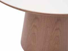 Round dining table Combine Double top snow mountaine white ceramic and walnut veneer
