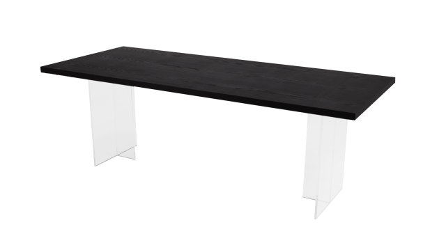 Newly Modern rectangular dining table with ceramic top and Acrylic legs
