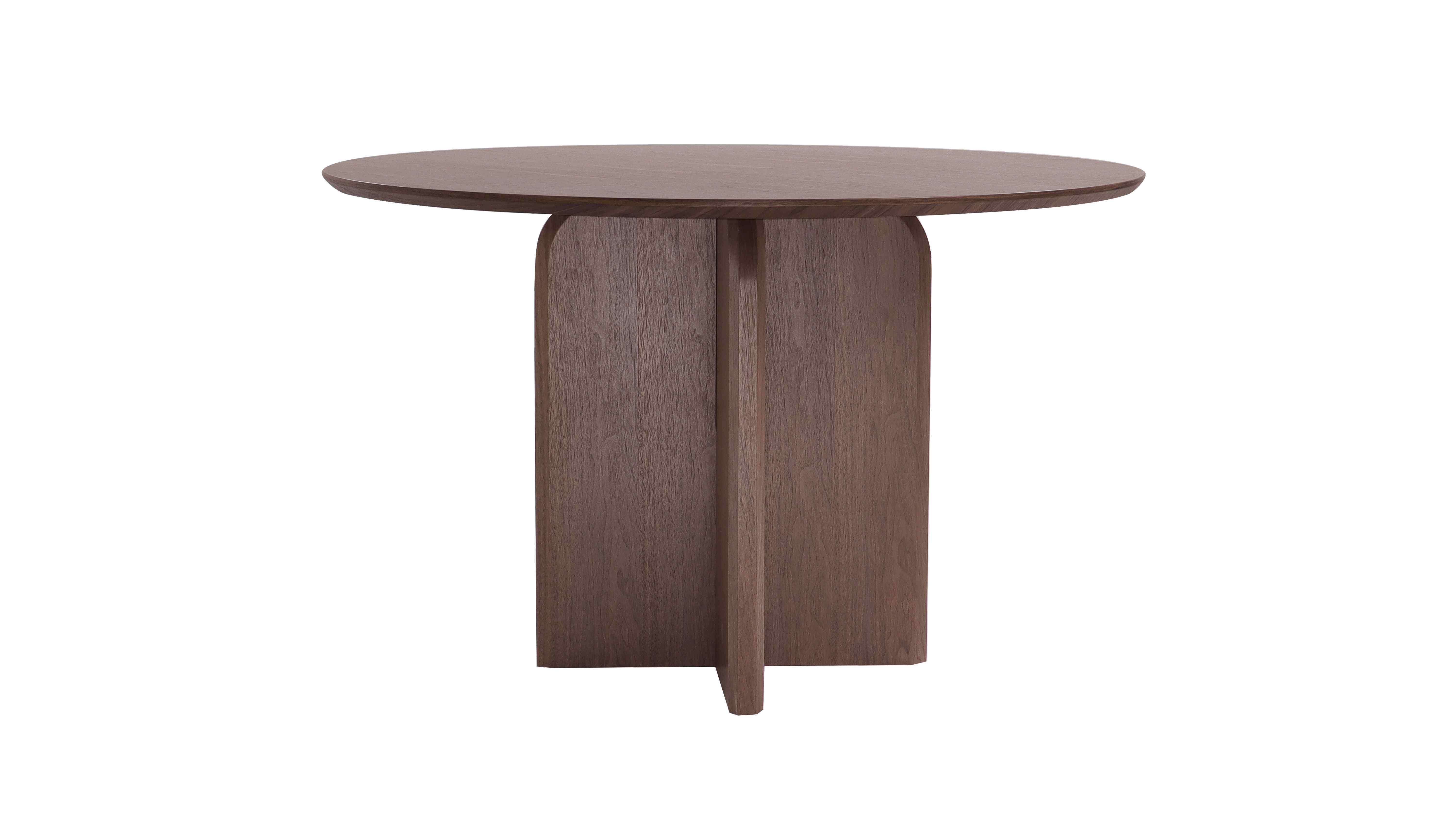 Round dining table with High level walnut wood good looking MDF materials