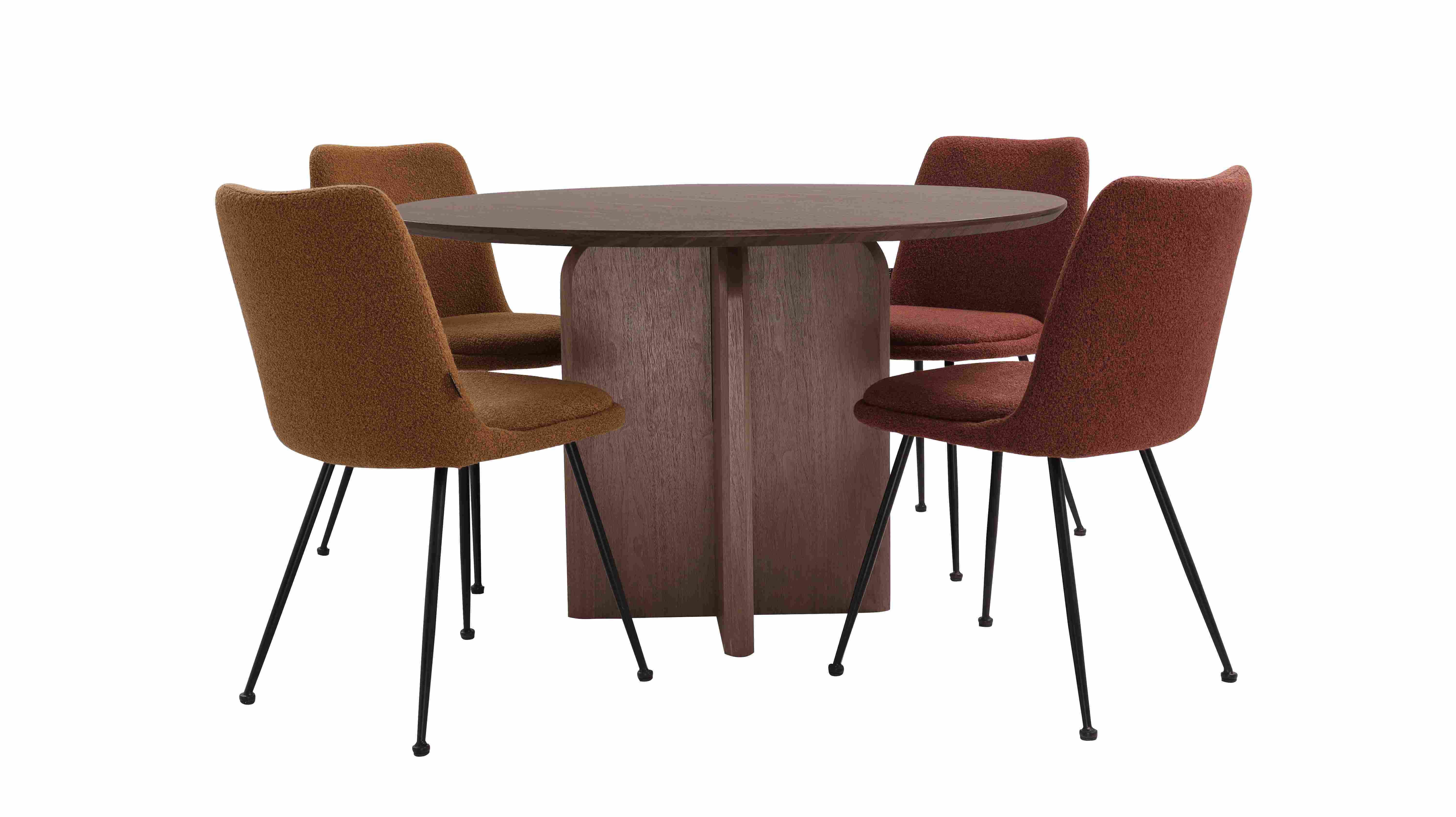 Round dining table with High level walnut wood good looking MDF materials