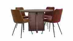 Round dining table with High level walnut wood good looking MDF materials