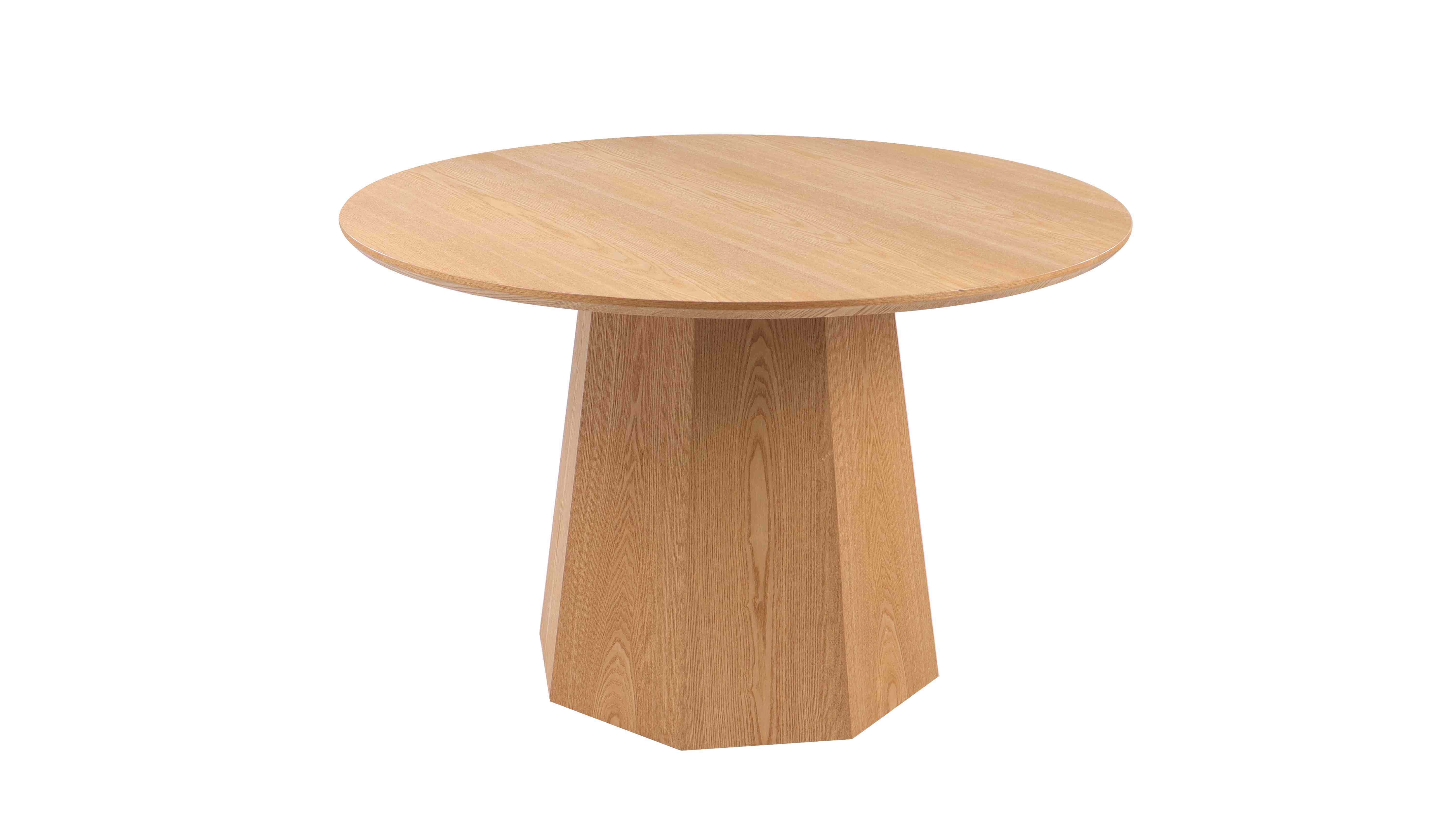 Ash Wood Round dining table with surface veneer clear painted MDF materials