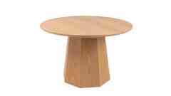 Ash Wood Round dining table with surface veneer clear painted MDF materials