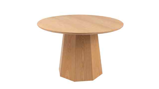Ash Wood Round dining table with surface veneer clear painted MDF materials