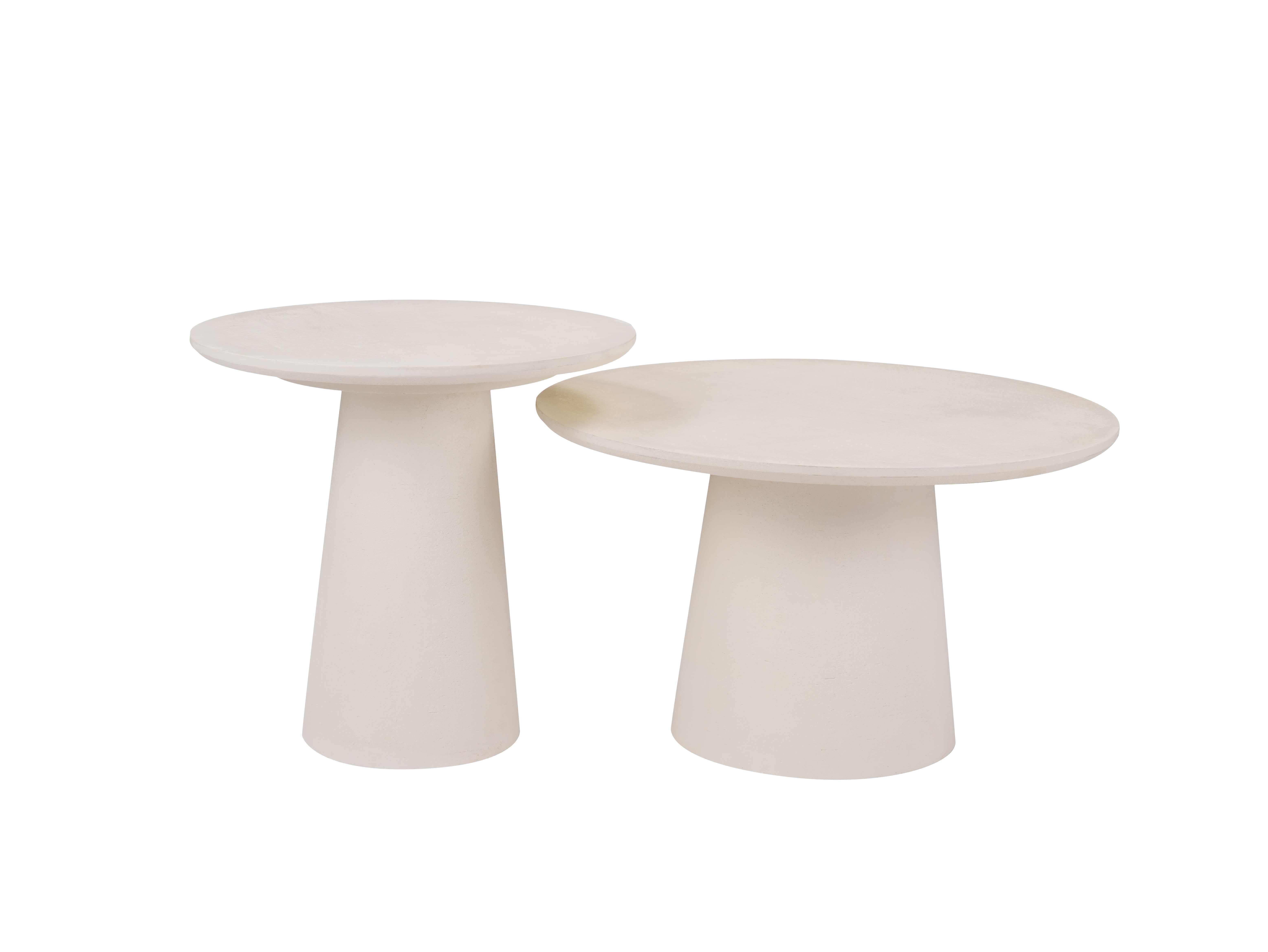 white color circle coffee table set